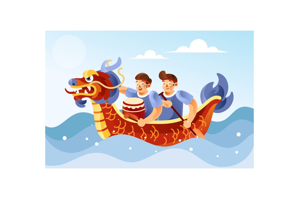 Chinese Dragon Boat Festival illustration | Deeezy