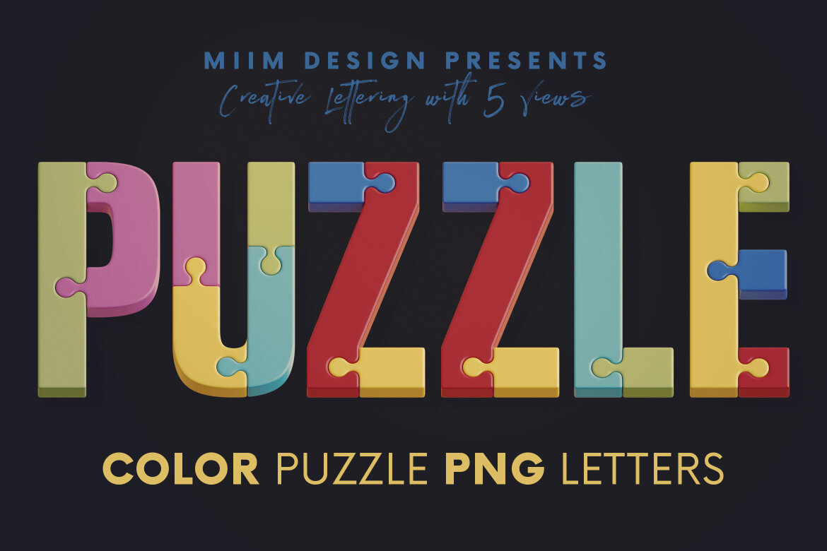 Color Puzzle 3d Lettering Deeezy