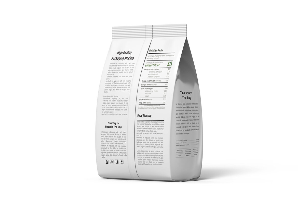 Matte Plastic Food Packaging Bag Mockup Under Daylight Deeezy