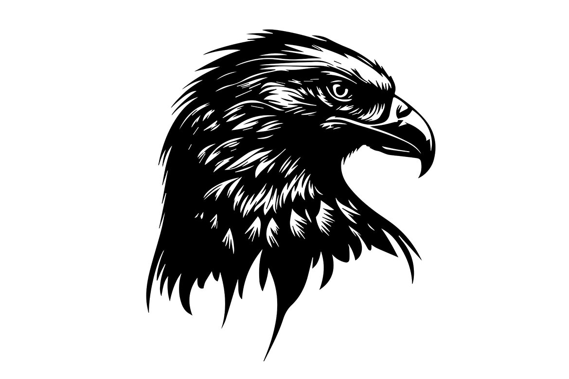 Eagle head silhouette logo design Royalty Free Vector Image