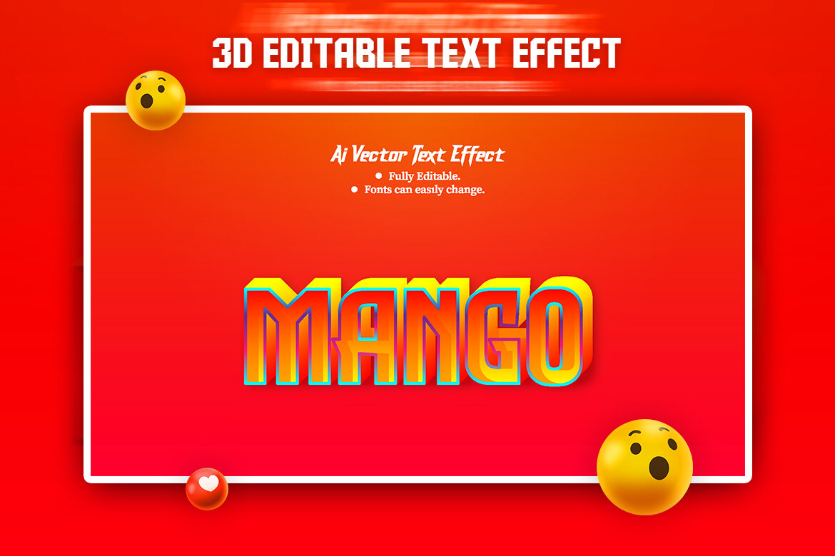 Creative 3D Editable Text Effect Design Template | Deeezy