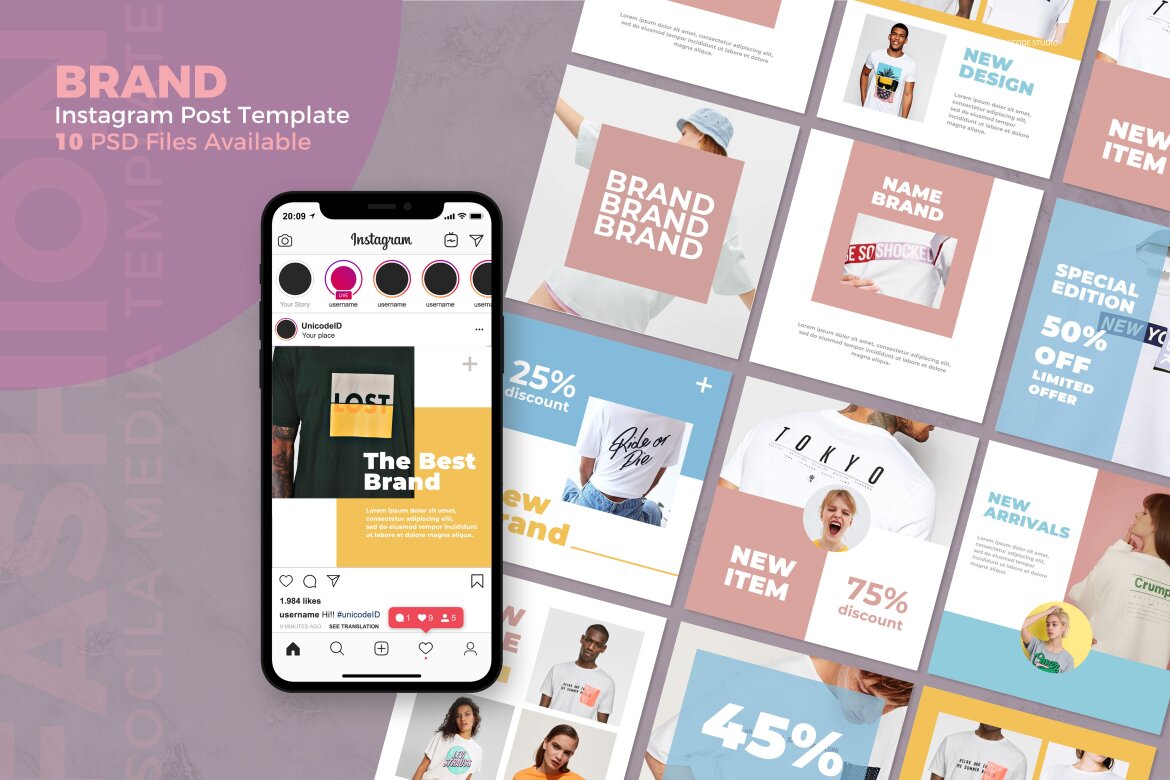 Brand Fashion Instagram Post Template Deeezy