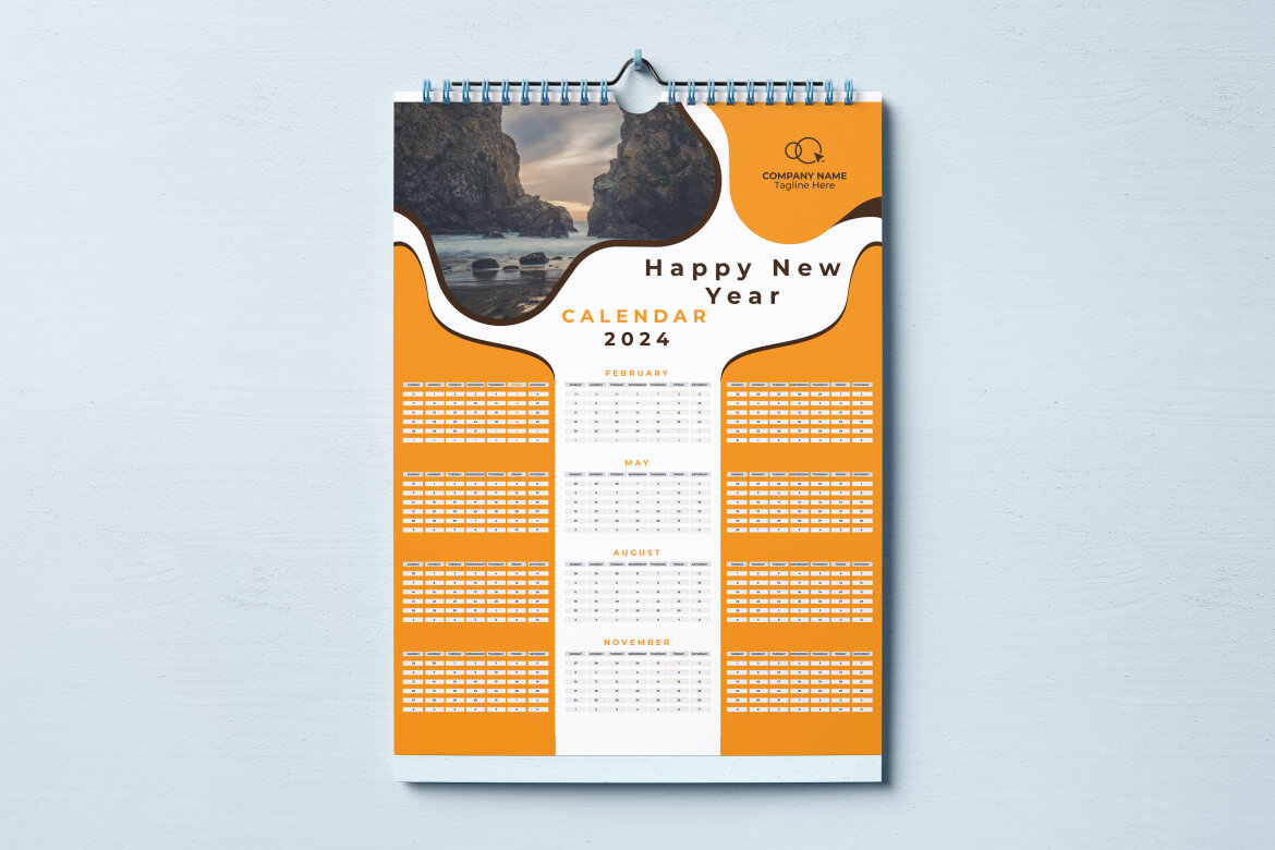 Wall Calendar 2024 - Free Template | Deeezy