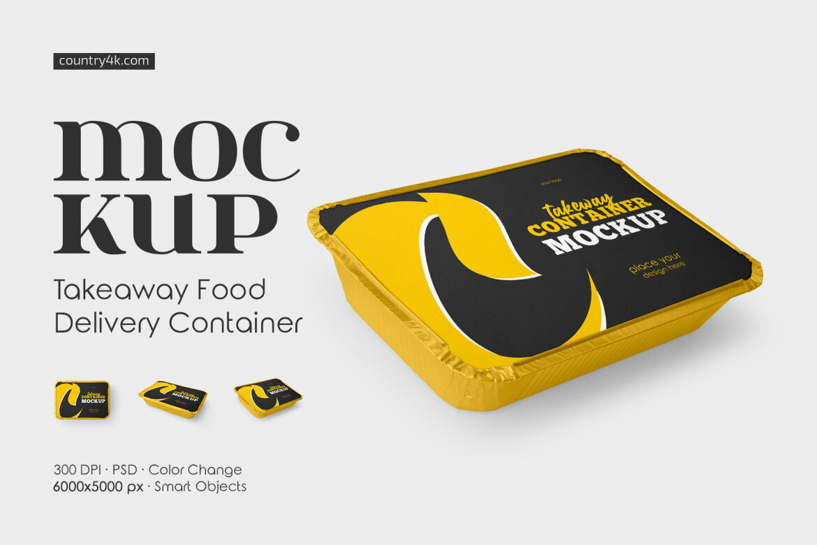Takeaway Food Delivery Container Mockup Deeezy