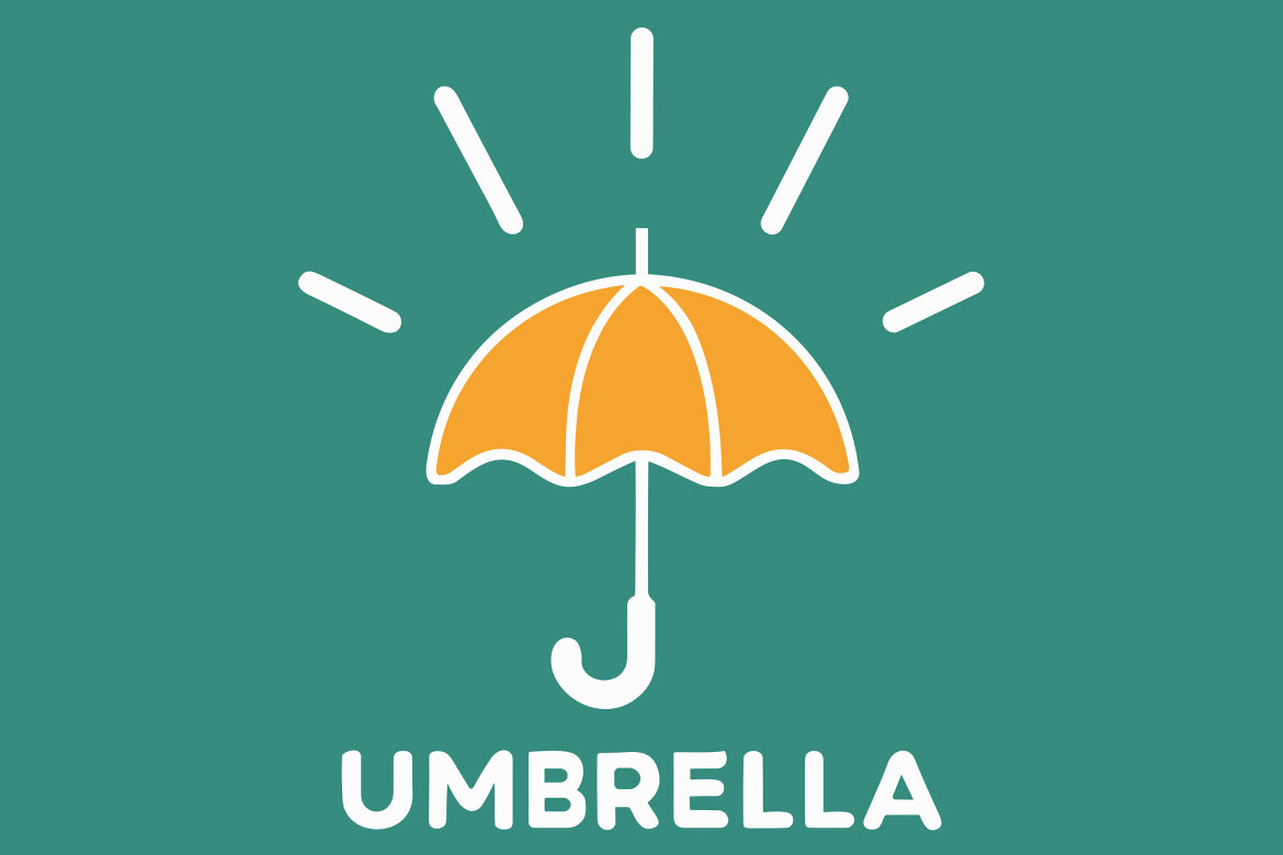 Umbrella logo template. Vector illustration of modern umbrella icon ...