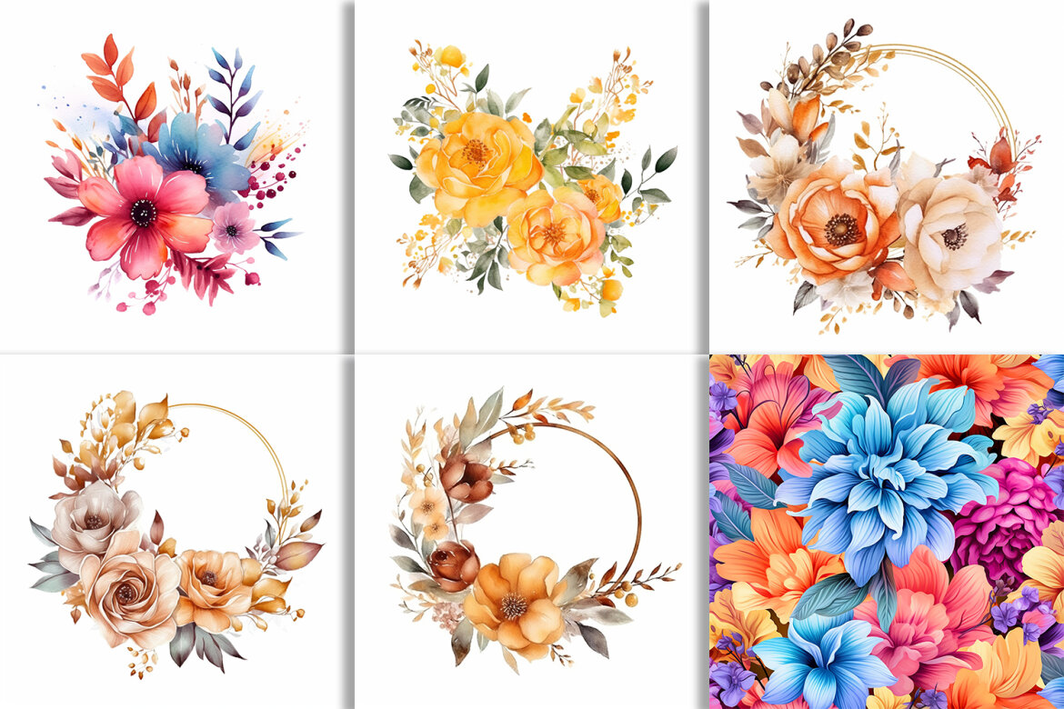 Watercolor Floral Flower Free Clipart | Deeezy