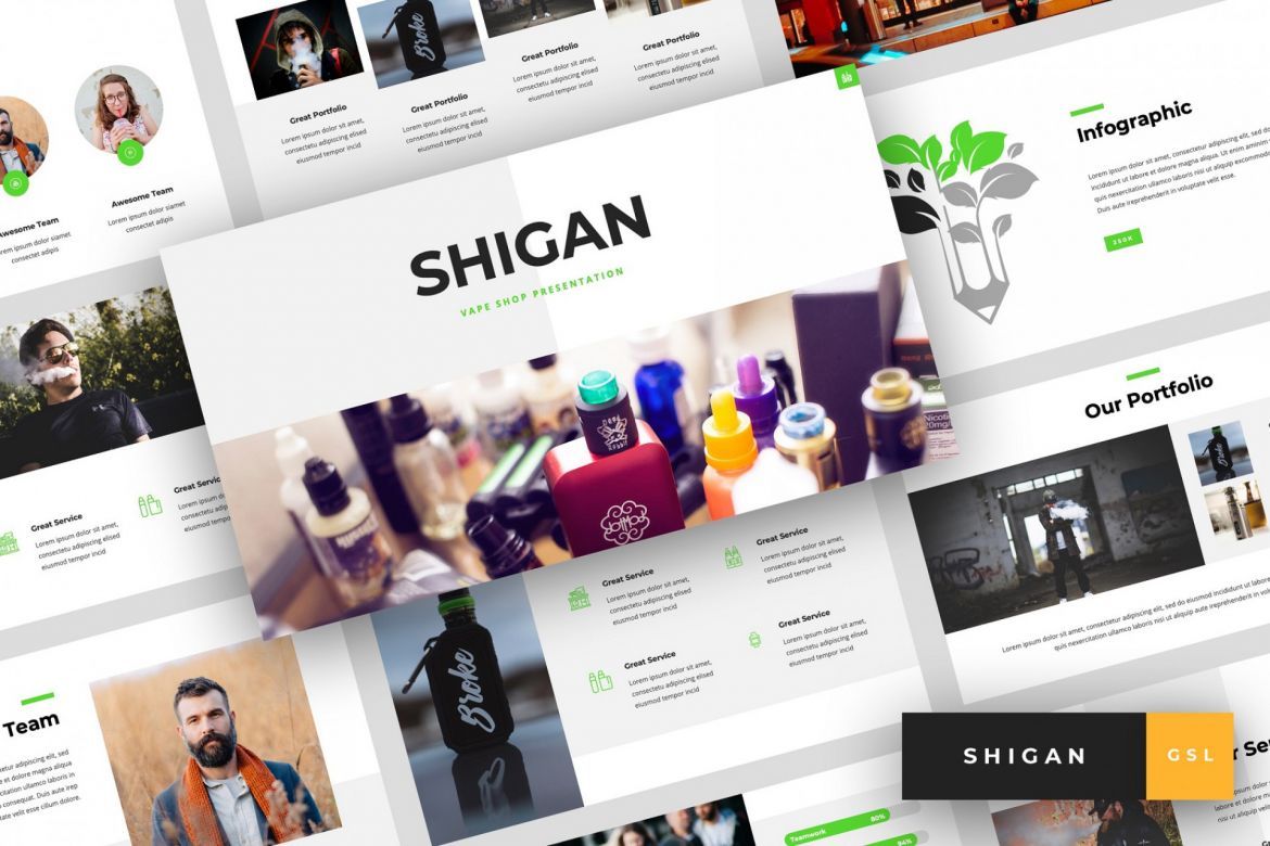 Shigan - Vape Shop Google Slides Template | Deeezy