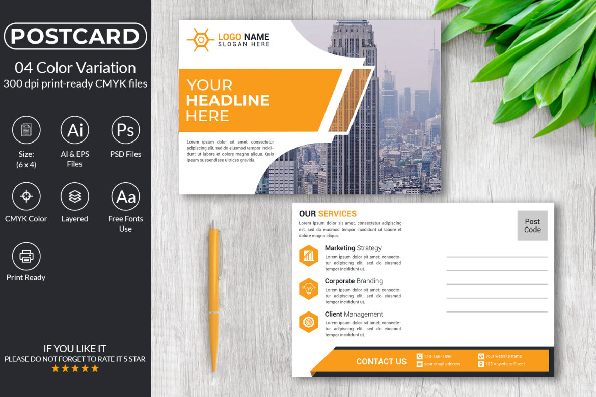 Corporate Postcard Design Template | Deeezy