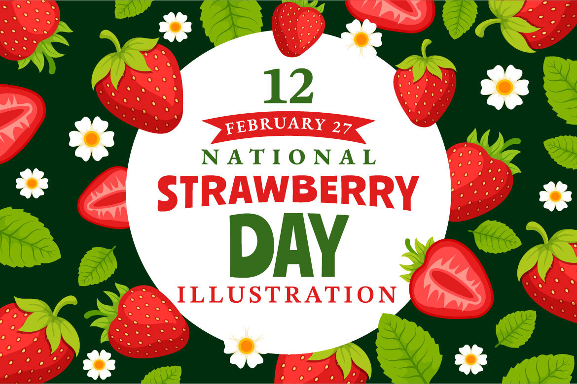 12 National Strawberry Day Illustration | Deeezy