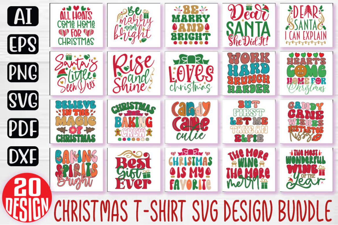 Christmas Svg And T-shirt Design Bundle, Christmas Quotes Svg Design T 