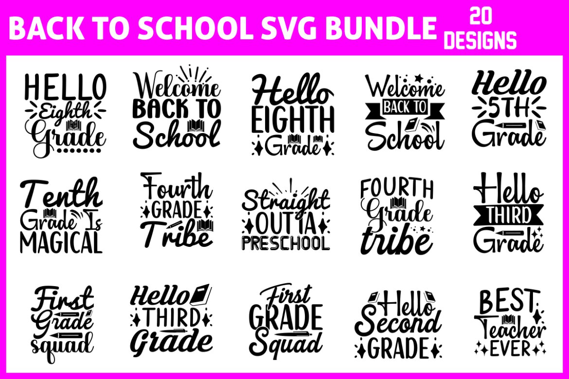 School svg and t-shirt design bundle | Deeezy