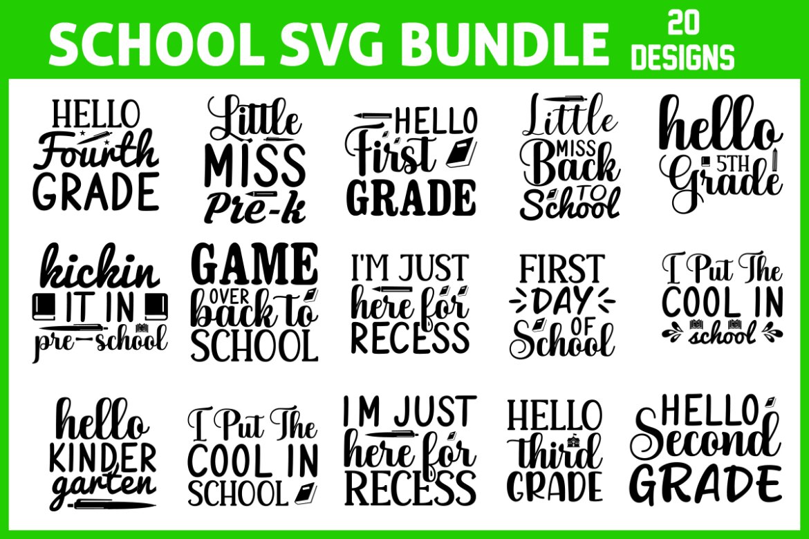 School Svg And T-shirt Design Bundle 