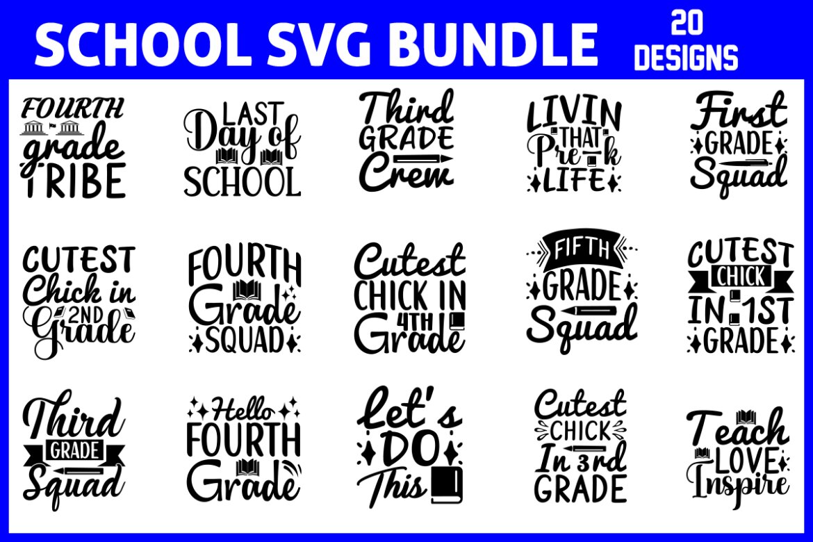 School svg and t-shirt design bundle | Deeezy