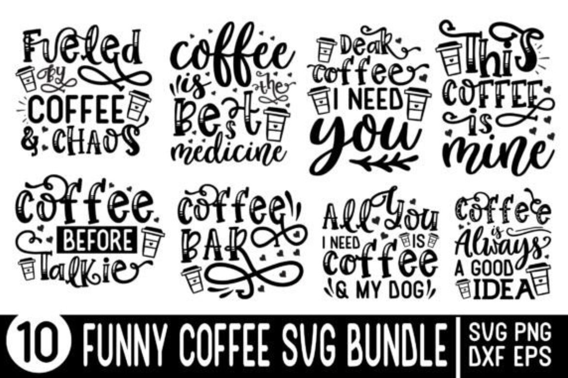 Coffee svg bundle, Funny coffee svg bundle | Deeezy