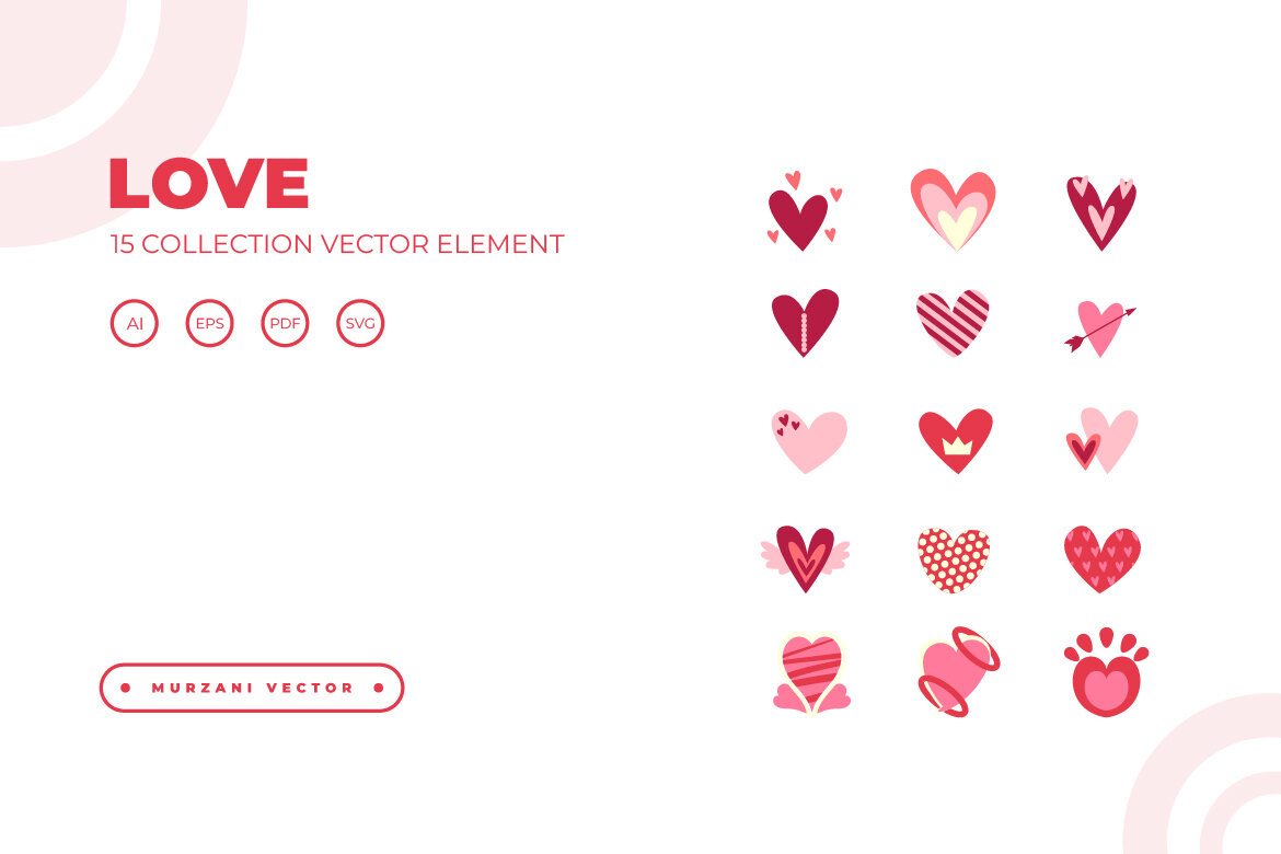 collection of vector element heart symbols | Deeezy