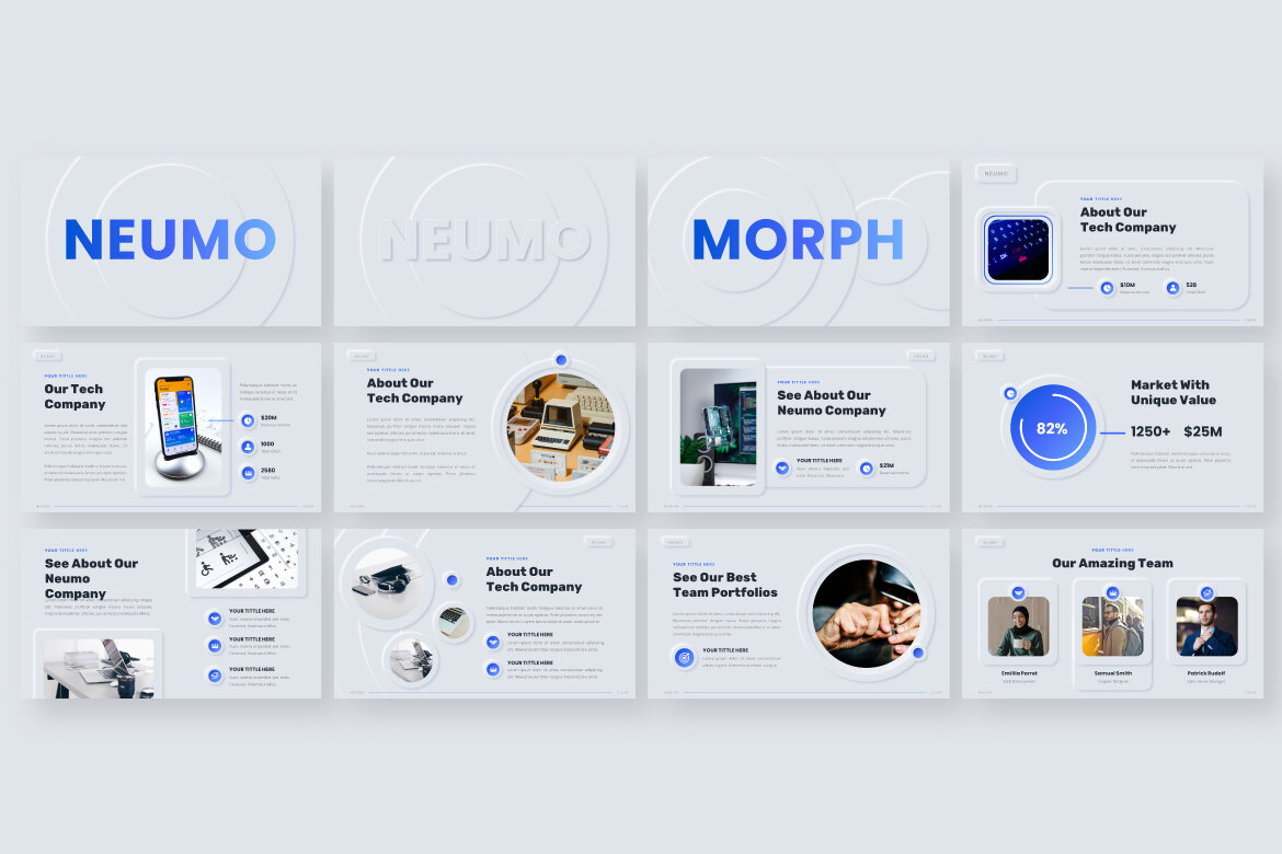 Neumo – Neumorphic Business Google Slides Presentation Template | Deeezy