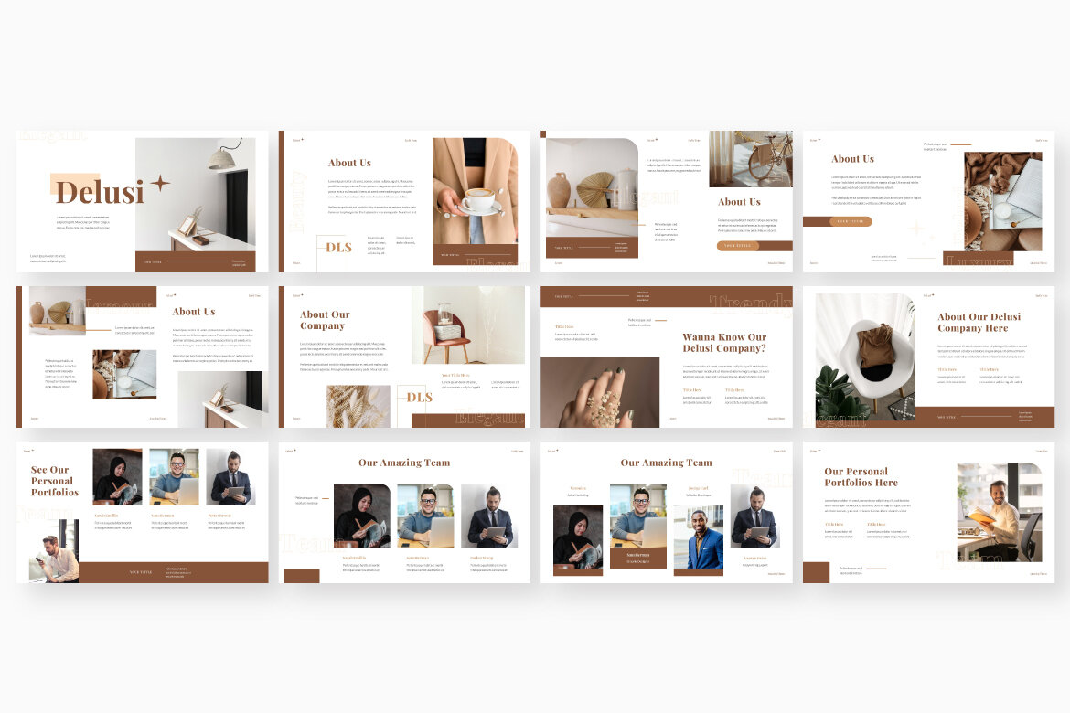 Delusi Eart Tone Business PowerPoint Presentation Template | Deeezy