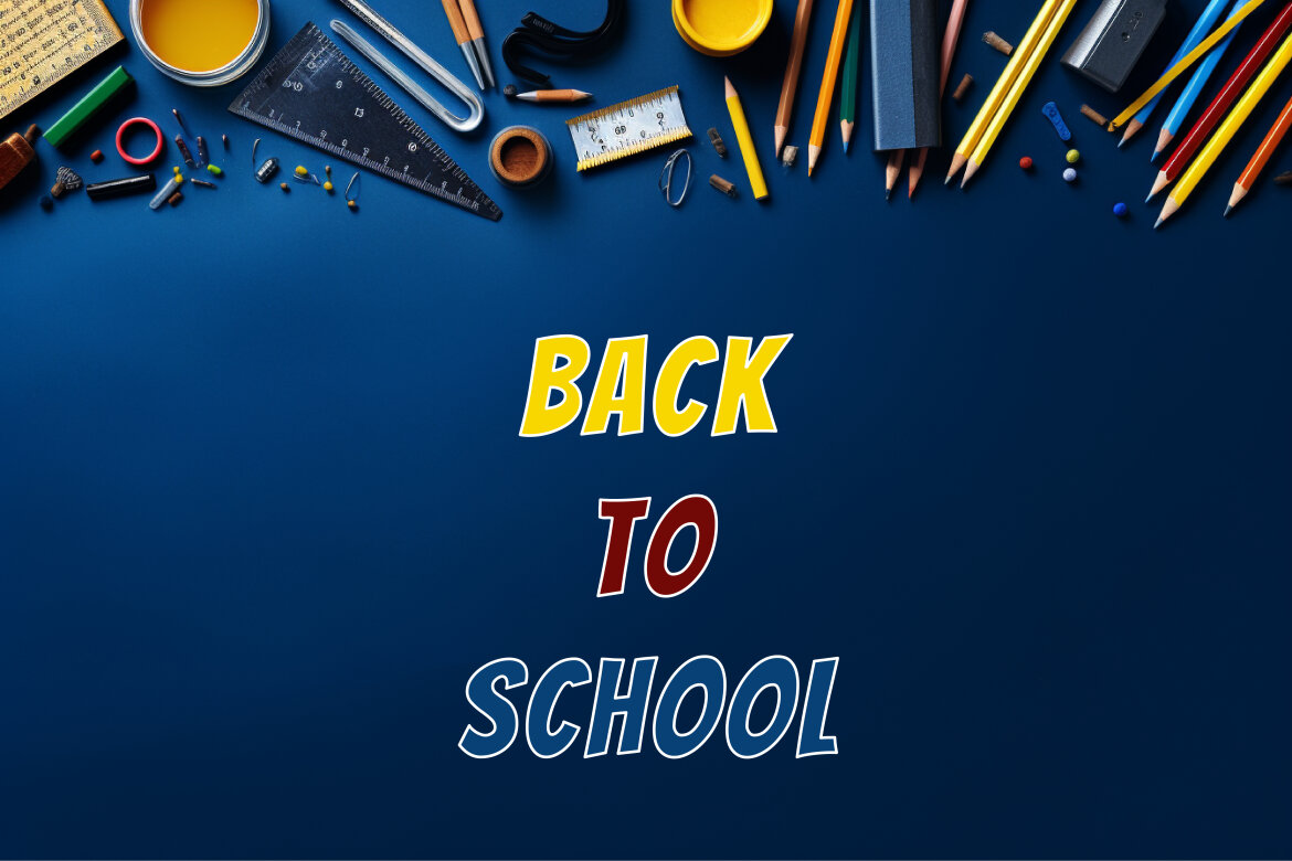 School supplies with sapphire background - Free Stock Images | Deeezy