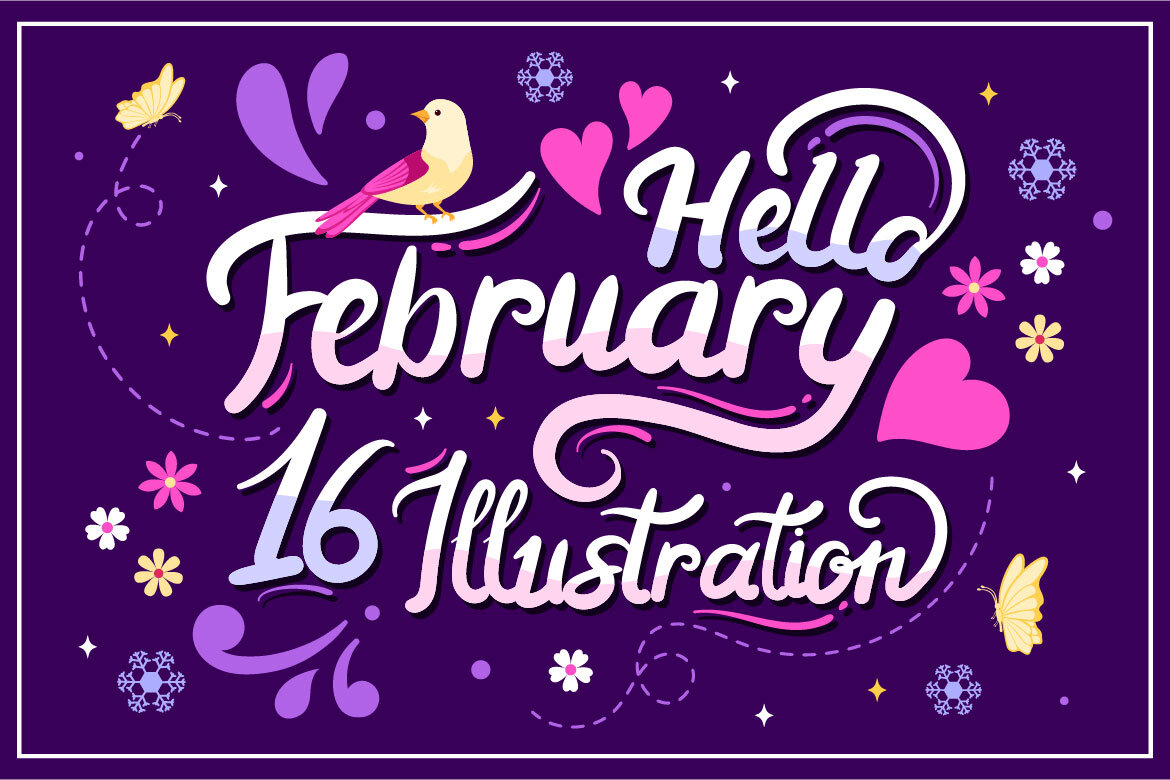 16 Hello February Month Illustration | Deeezy