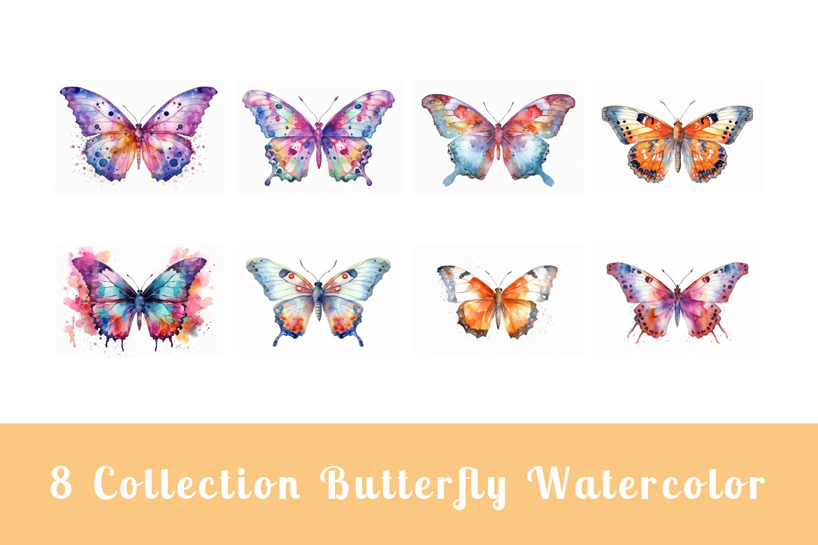 watercolor butterfly collection vol. 7 | Deeezy