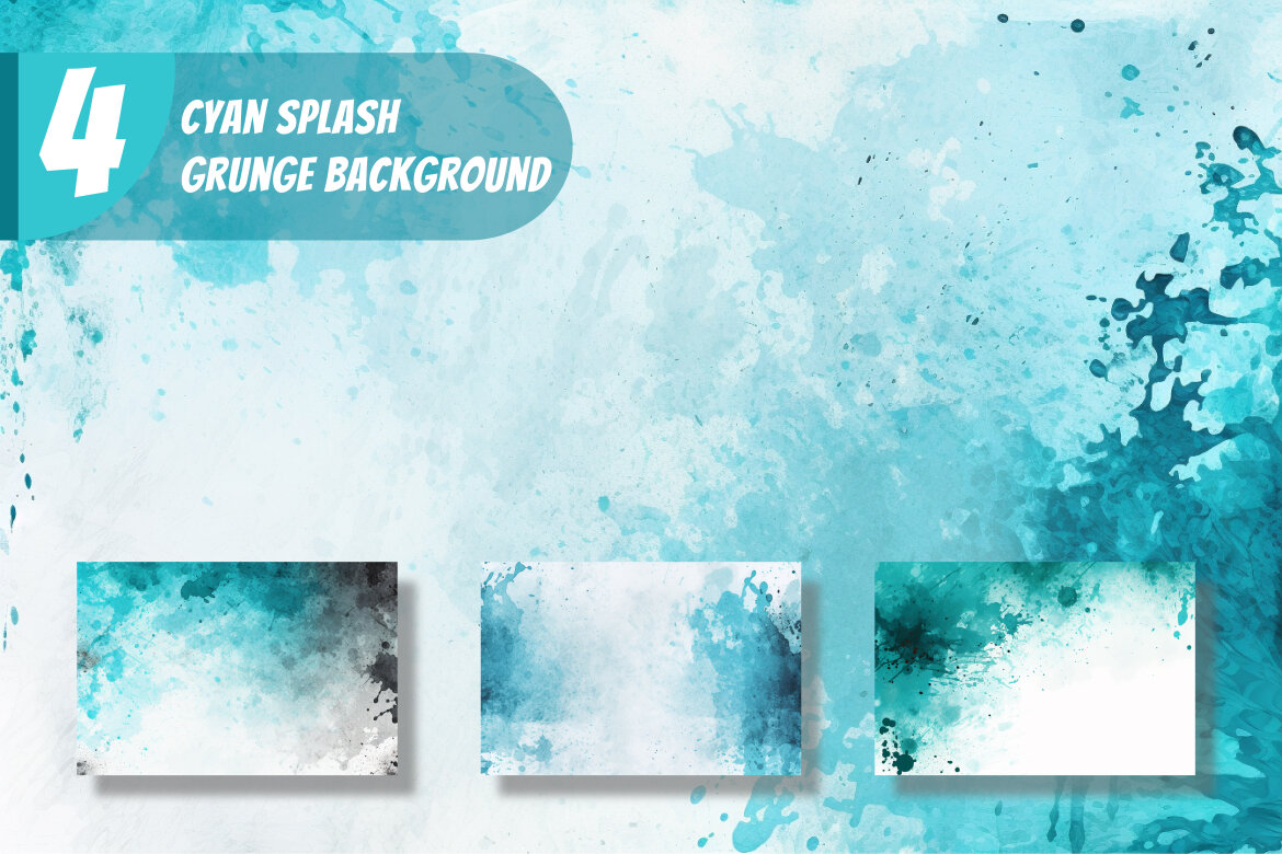 Cyan and white color splash grunge template theme background | Deeezy
