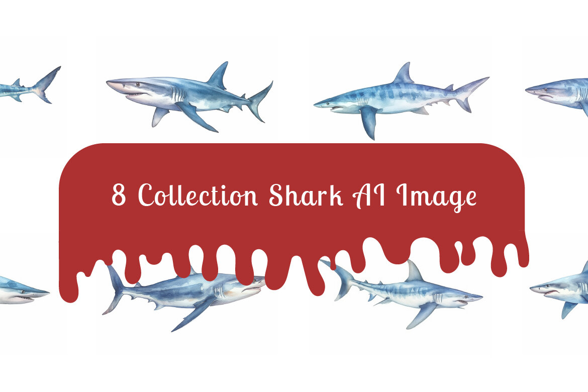 Portrait of a great white shark. Beautiful wildlife and family photos,  wallpaper, poster created with help of generative ai. Stock Illustration