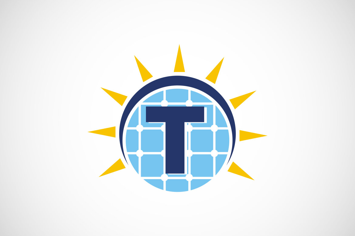 English alphabet with solar panel and sun sign. | Deeezy