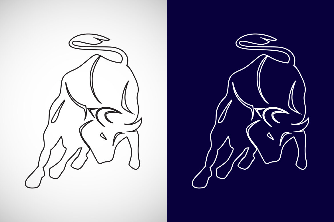 Line art bull logo, Bull logo design vector template, | Deeezy