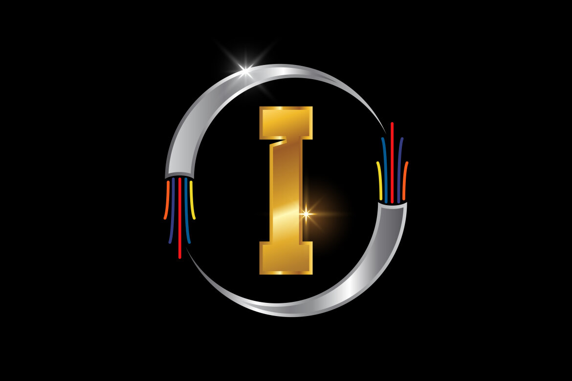 English alphabet with electric wire. optical fiber cable | Deeezy