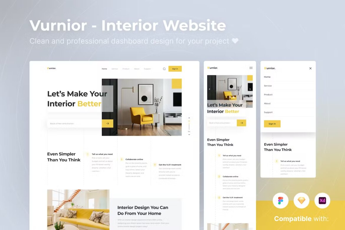 Interior Website UI Kits Template | Deeezy