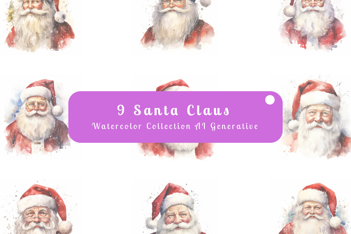 Free santa claus watercolor illustration vol. 10 | Deeezy