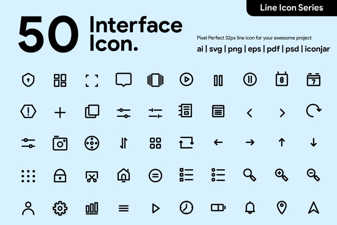 50 User Interface Line Icon | Deeezy
