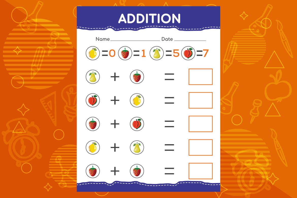 Addition with different fruits for kids | Deeezy