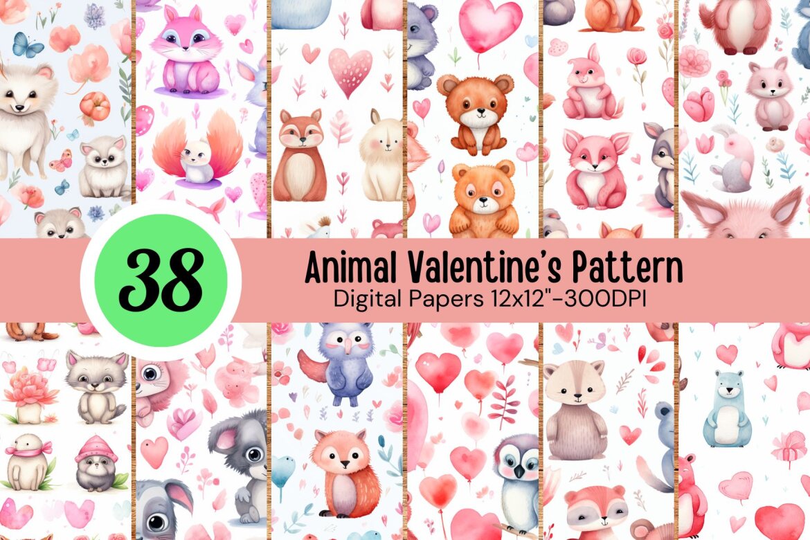 Animal Valentine's Pattern | Deeezy