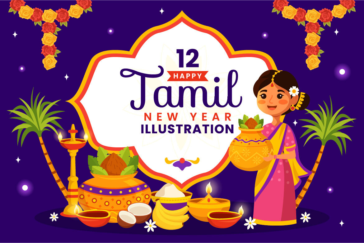12 Happy Tamil New Year Illustration | Deeezy