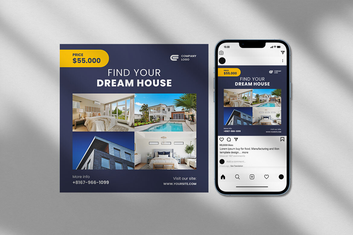Real Estate House Property Social Media Post Template Design | Deeezy