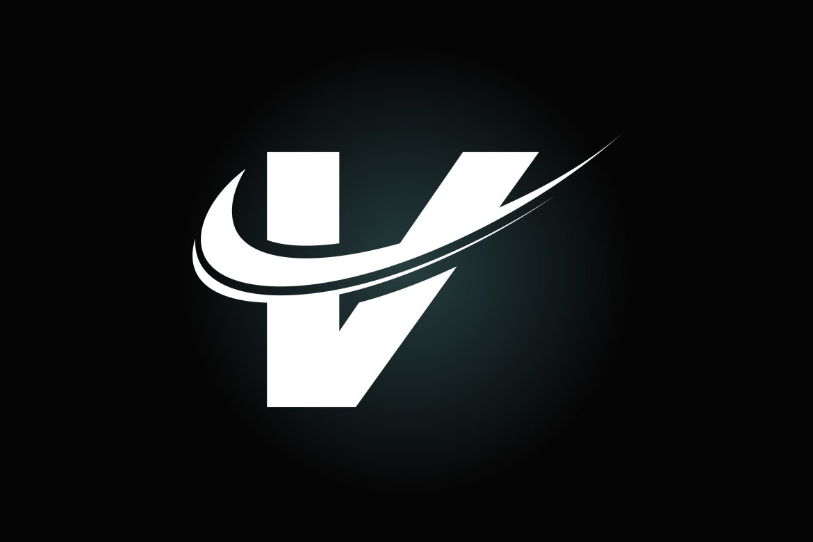 Initial letter with swoosh, black and white logo | Deeezy