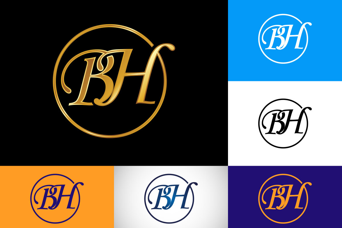 Initial Letter BH Logo Template Design Vector Illustration:: tasmeemME.com