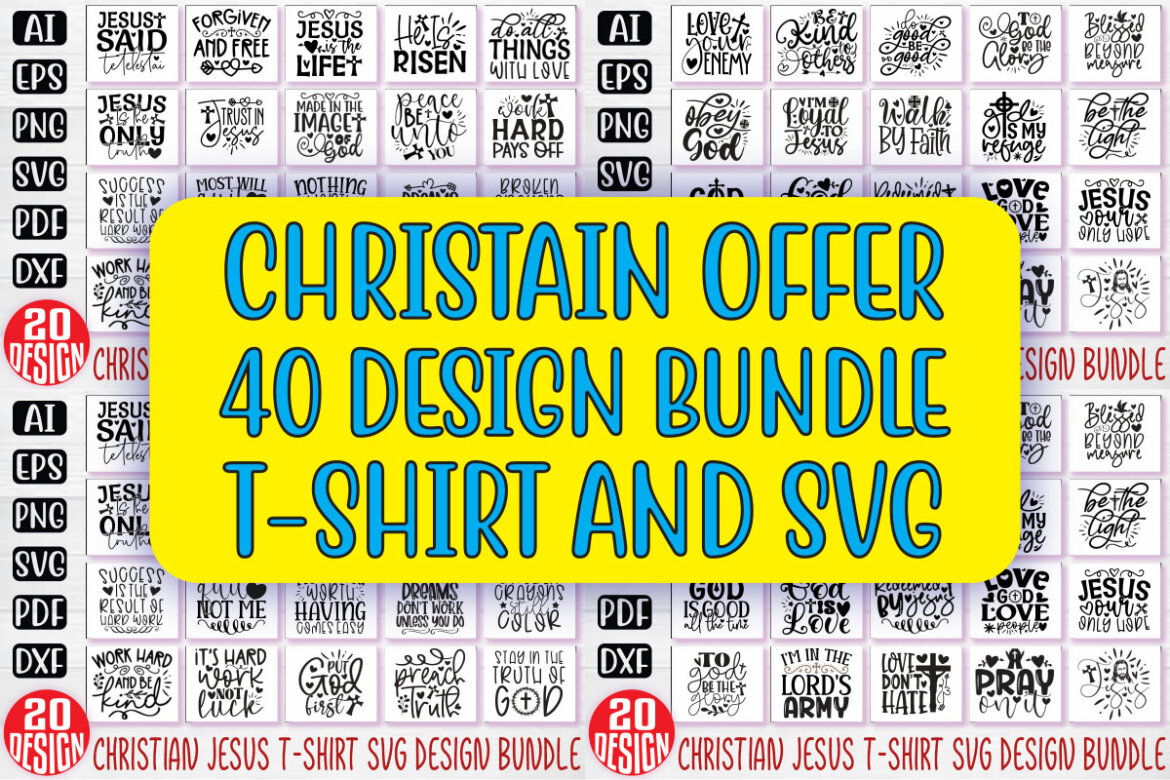 Jesus Christian SVG And T-shirt Design Bundle | Deeezy