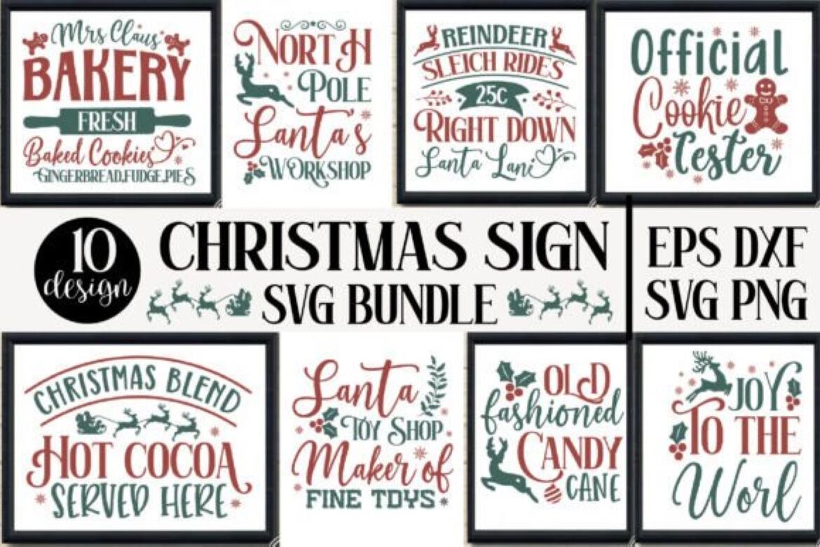 Christmas Sign Svg Bundle | Deeezy