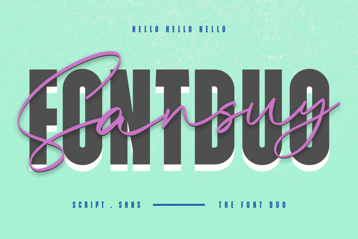 Sansuy Font Duo Script Sans Typeface | Deeezy