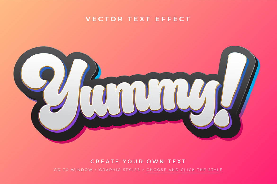 FREE Vector Text Effect - 3D Yummy on Deeezy