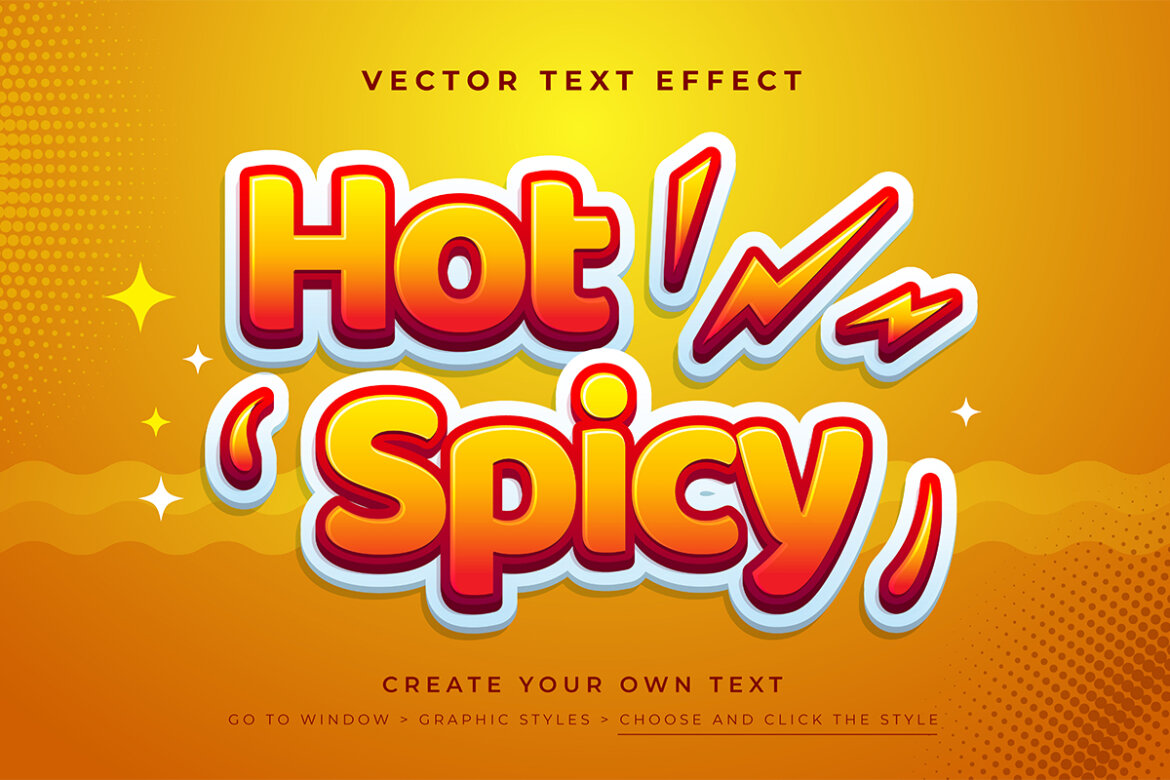 Vector Text Effect - Hot Spicy | Deeezy