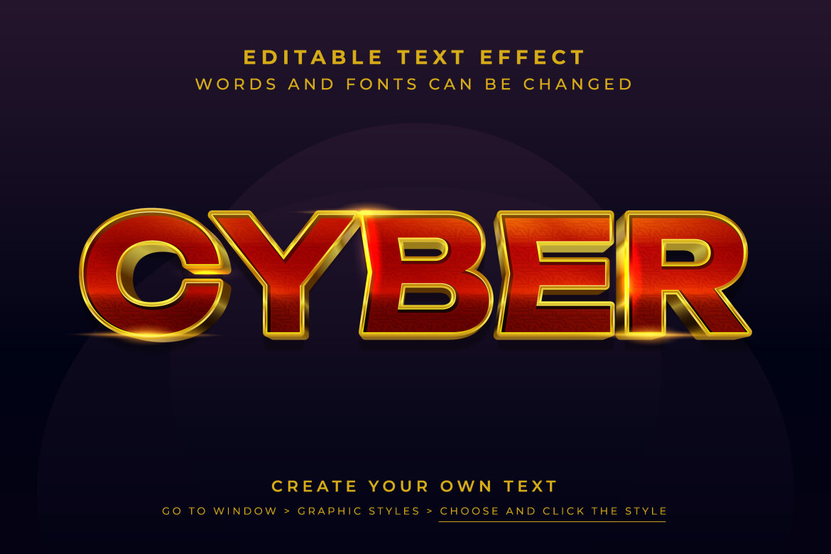 Vector Text Effect - Cyber Technology | Deeezy