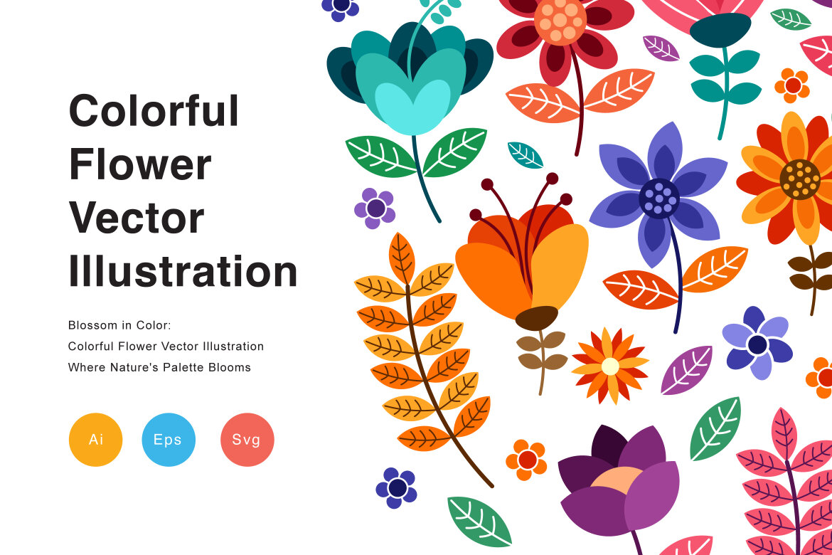 Colorful Flower Vector Illustration | Deeezy