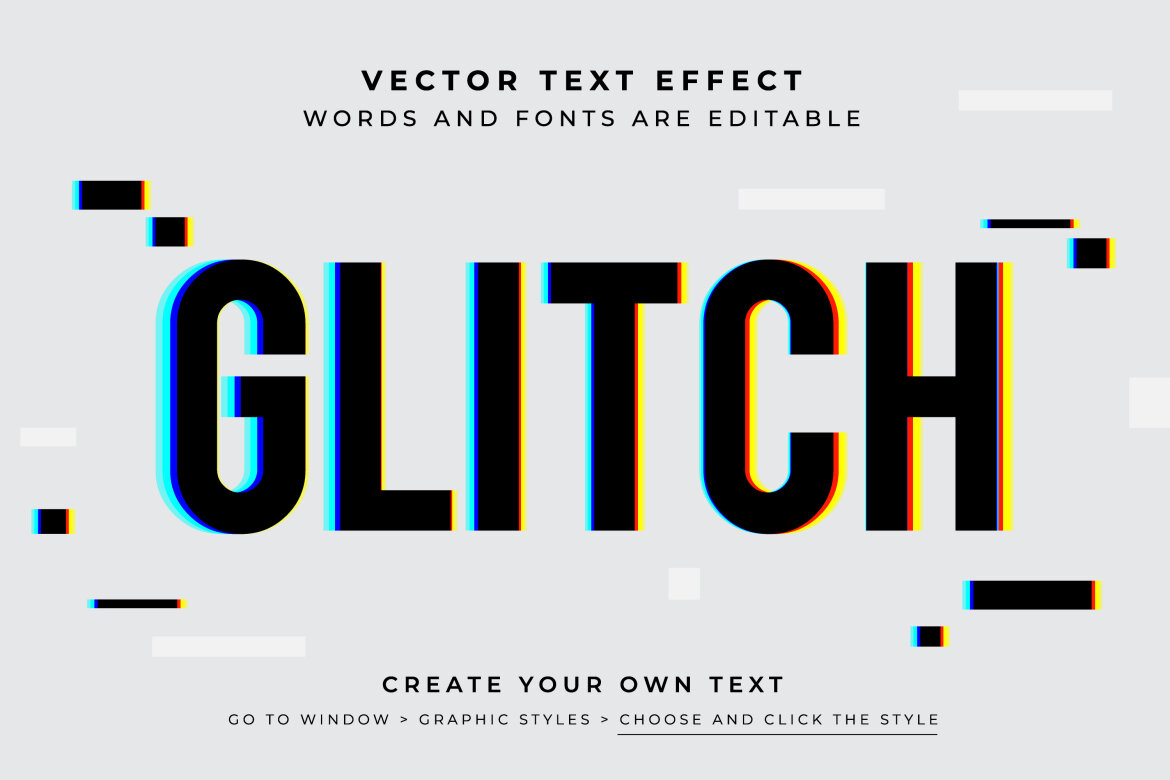 Vector Text Effect - Glitch Screen | Deeezy