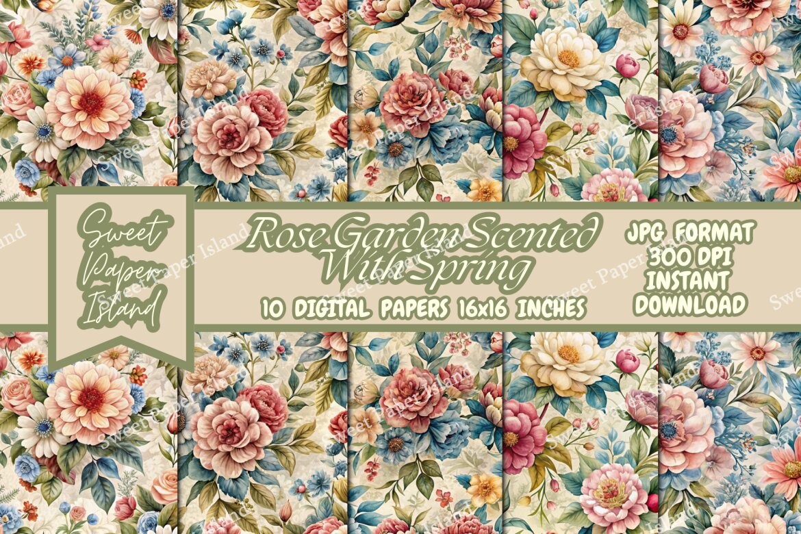 10 FREE Seamless Patterns - Garden Of Roses | Deeezy