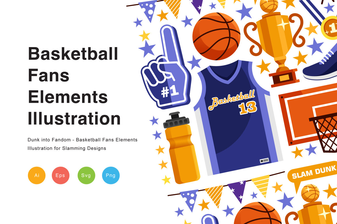 Basketball Fans Elements Illustration | Deeezy