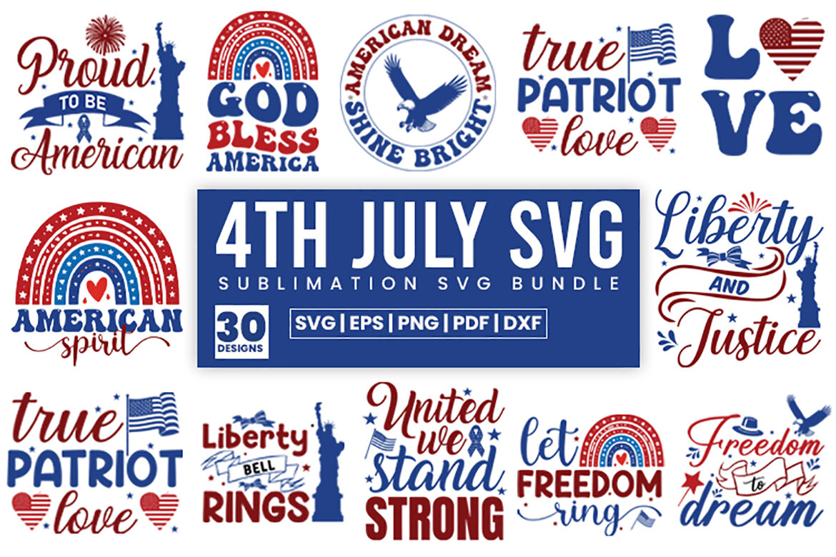 4th of July sublimation Bundle, 4th of July USA SVG Bundle | Deeezy