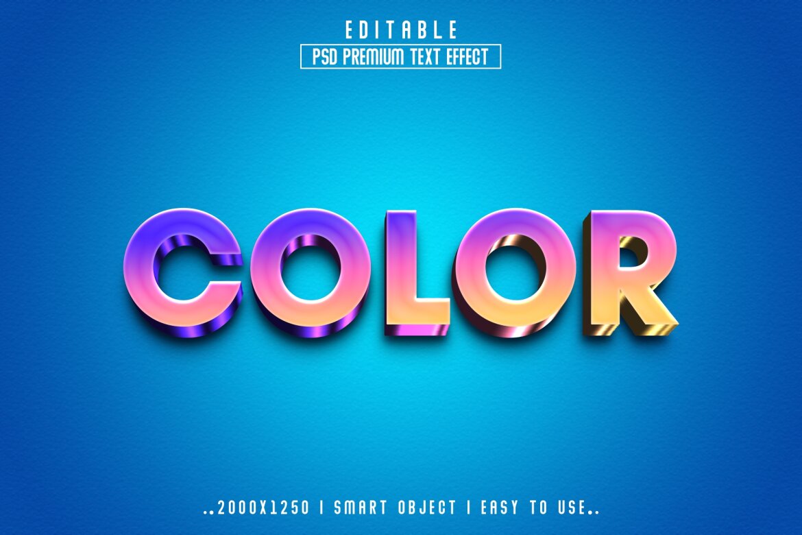 editable 3d color psd modern style text effect | Deeezy